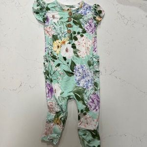 Erin Ruffled Cap Sleeve Henley Romper